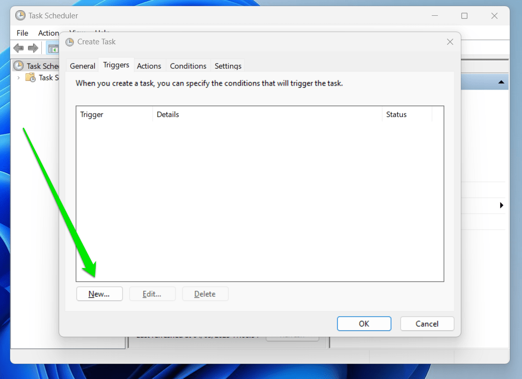 Create a New Trigger in Task Scheduler