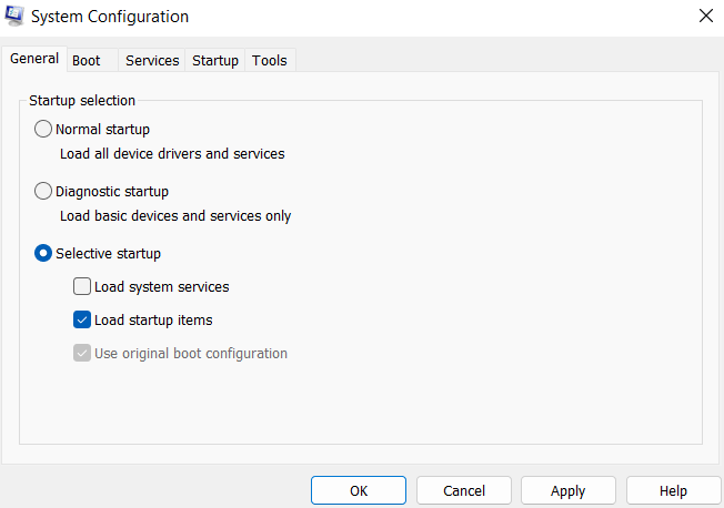 System Configuration Windows 10