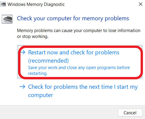 Windows Memory Diagnostic