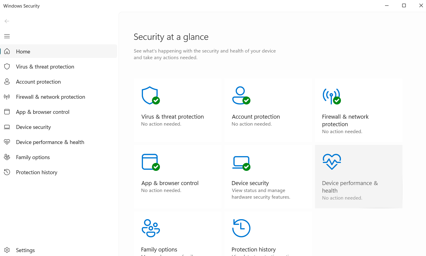 Windows Security at a glance