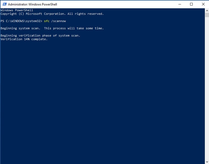 An SFC scan will help you detect and fix problematic system files.