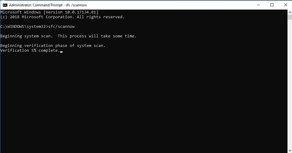 Type sfc/scannow into Command Prompt.