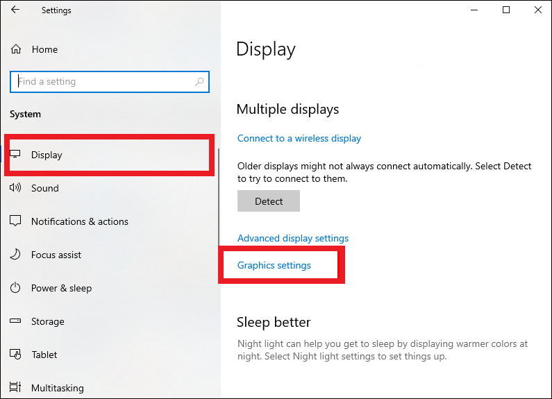 Display Graphics Settings