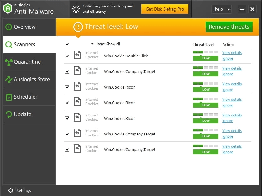 Use Auslogics Anti-Malware to guarantee optimal protection without causing Internet connection issues.