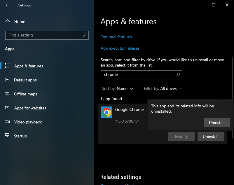 Windows 10 apps and features