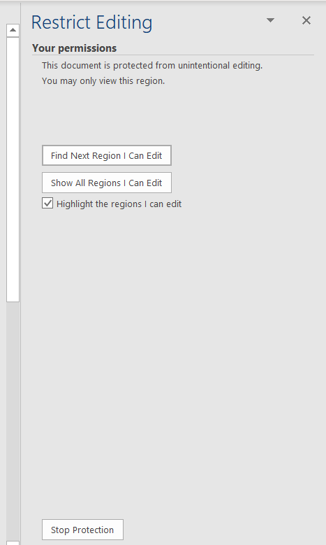 Microsoft Word Restrict Editing Your Permissions