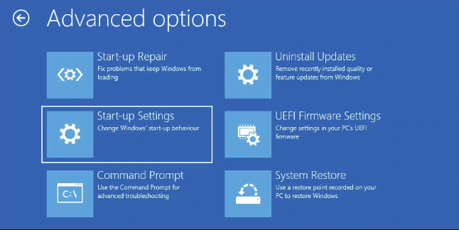 Windows Troubleshoot Start-up settings