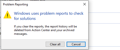 Problem reporting on Windows 10