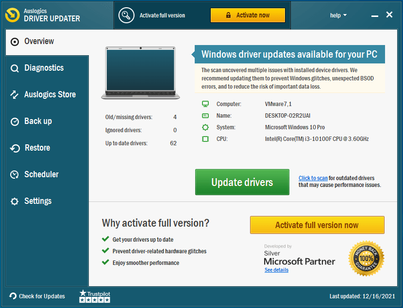 Auslogics Driver Updater will fix your driver problems.