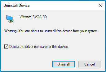 Check "Delete the driver software for this device".