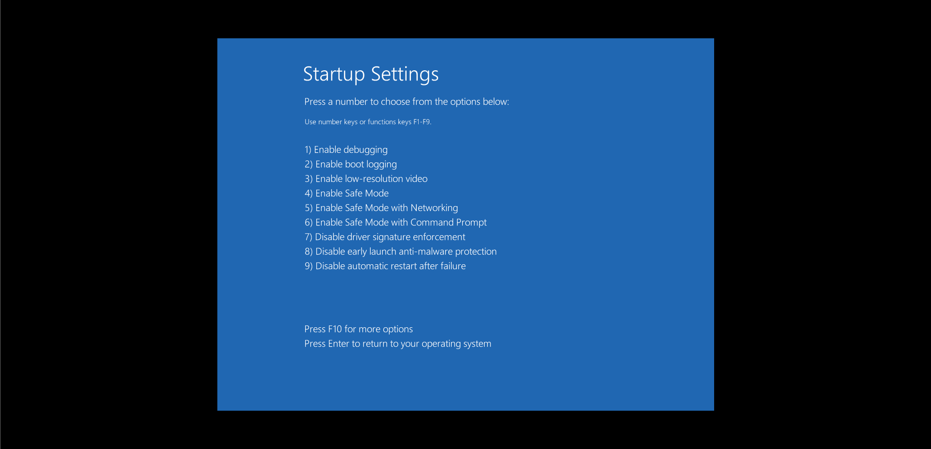 Disable driver signature enforcement.