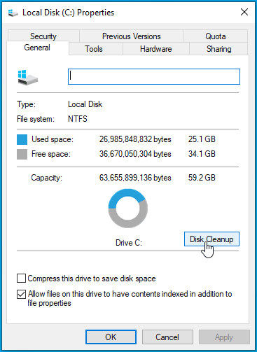 Click on Disk Cleanup.