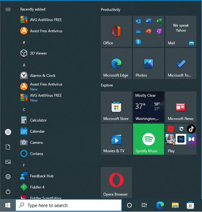 Launch the Start menu on your PC.