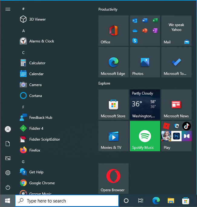 Launch the Start menu.