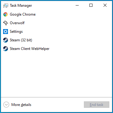 Open the Task Manager.