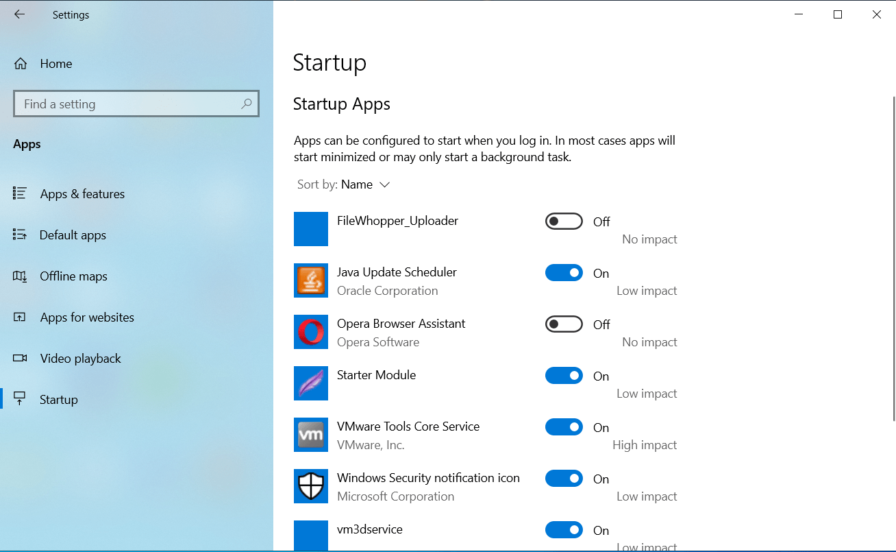 Disable some startup apps to check for the problem.