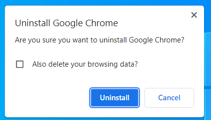 Click Uninstall to complete the uninstallation process.