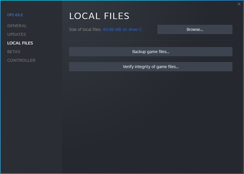 Navigate to the Local Files tab.