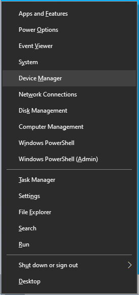 Click Device Manager from the menu.