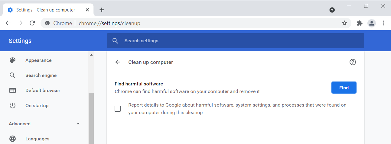 Uncheck "Report details to Google about harmful software, system settings, and processes that were found on your computer during this cleanup."