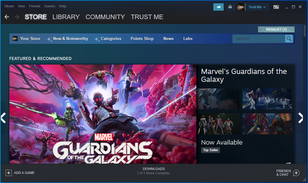 Navigate to the top of Steam's home page.