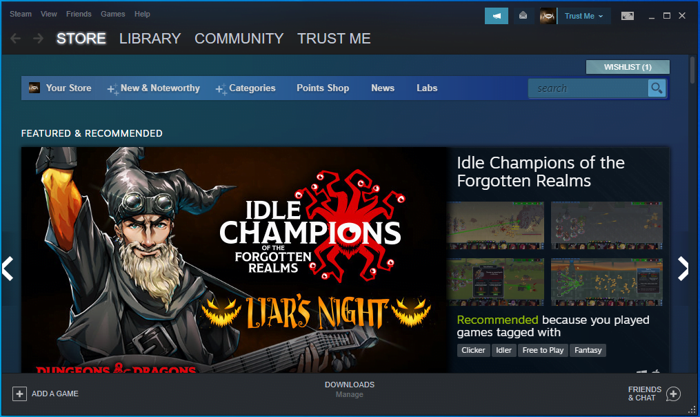 Navigate to Steam in the top-left corner.