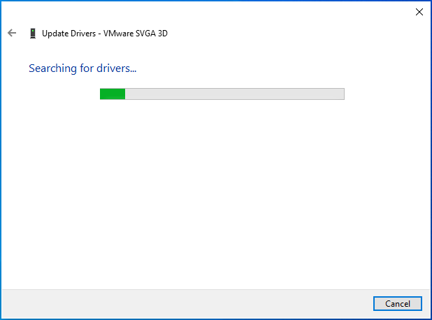 Windows is searching for drivers.