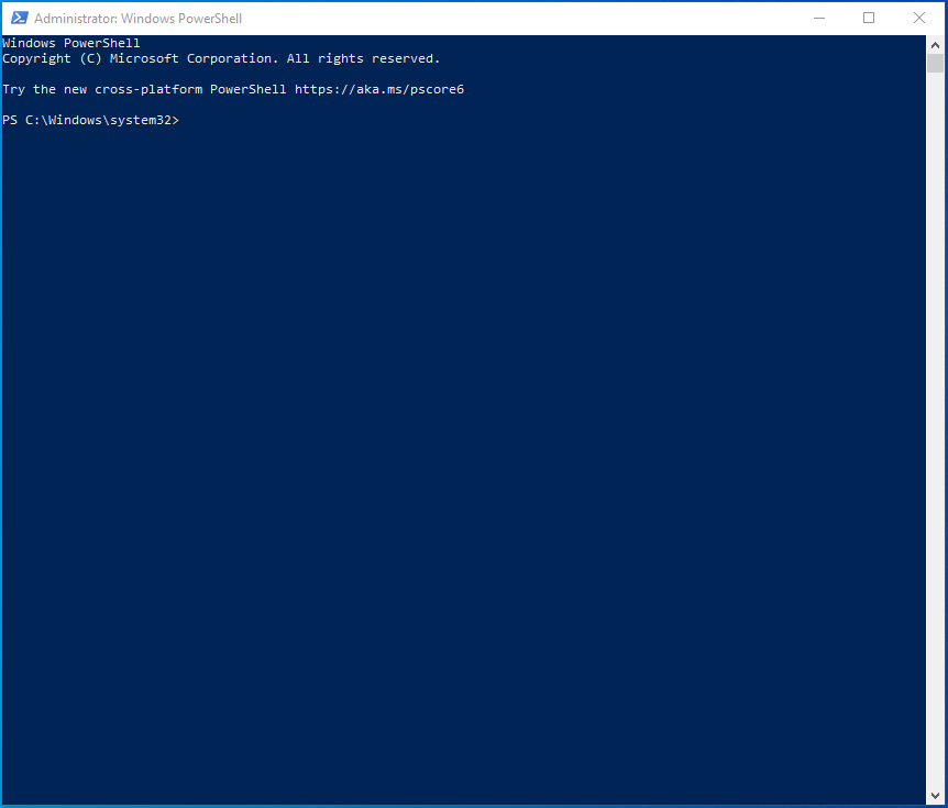 Run PowerShell as an admin.