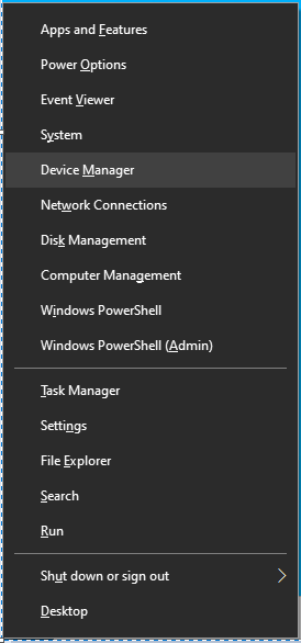 Click Device Manager in the menu.