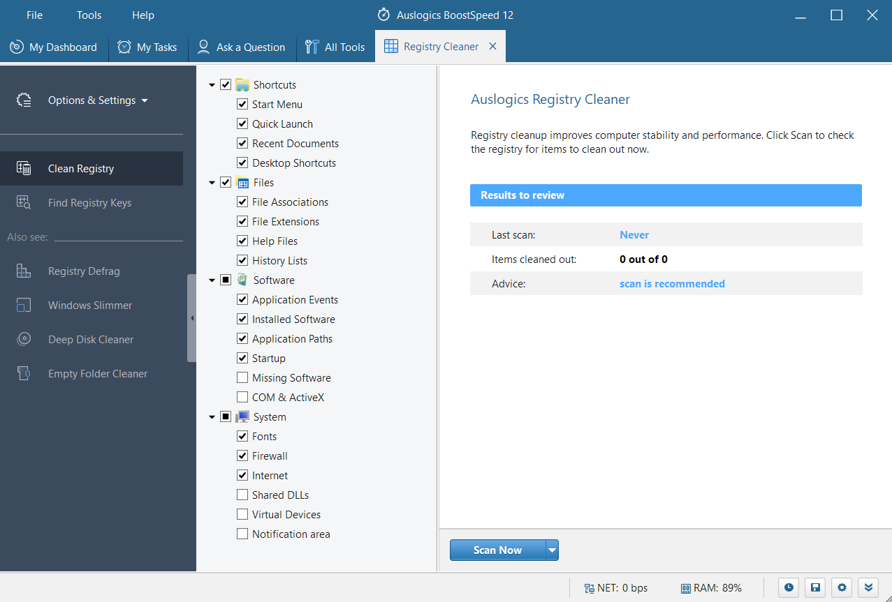 Clean your registry with Auslogics BoostSpeed.