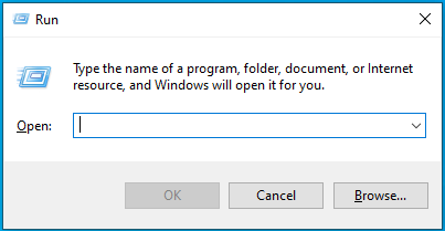 Open the Run dialog.