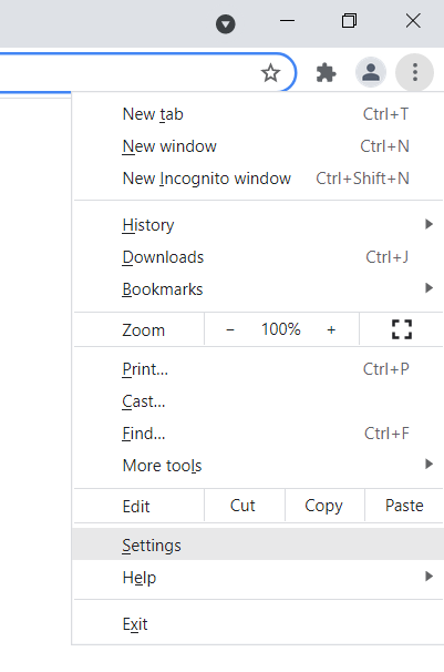 Open Chrome's menu and go to Settings.