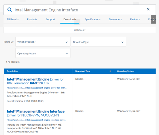 intel management engine interface