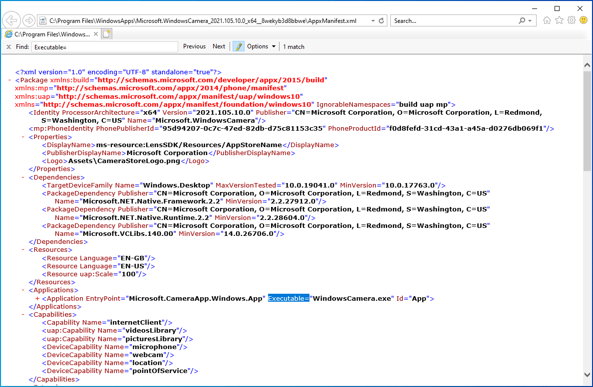 Locate Executable= in the file.