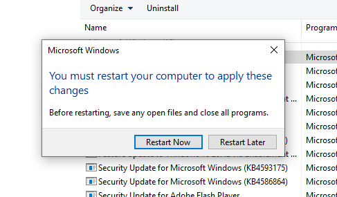 Restart your computer