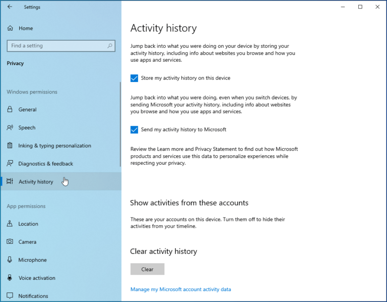 How To Manage Collecting Activity History In Windows 10? — Auslogics Blog