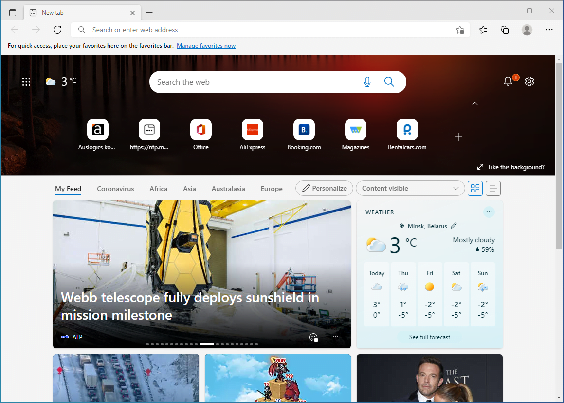 Launch Microsoft Edge.