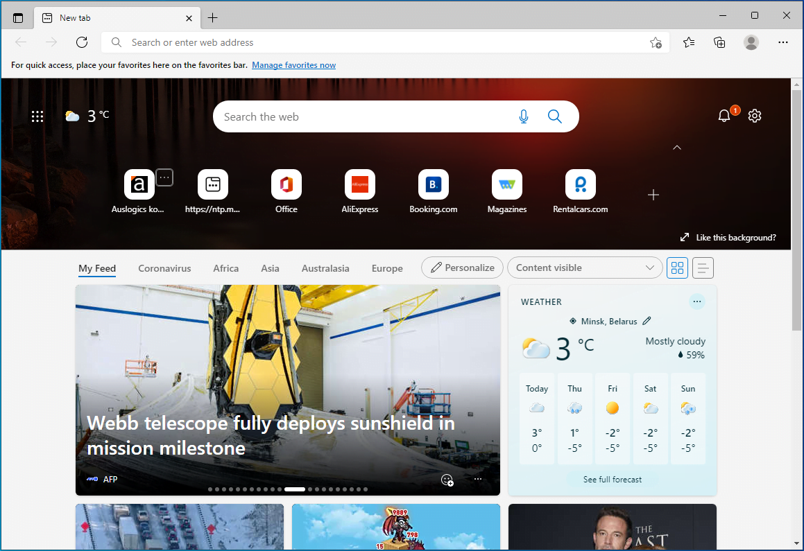 Open Microsoft Edge.