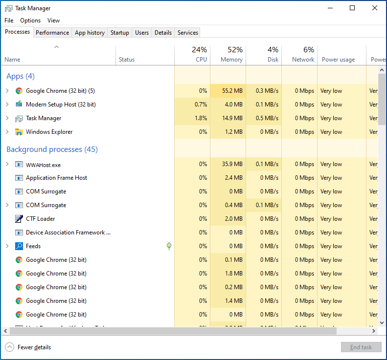 Launch the Task Manager.