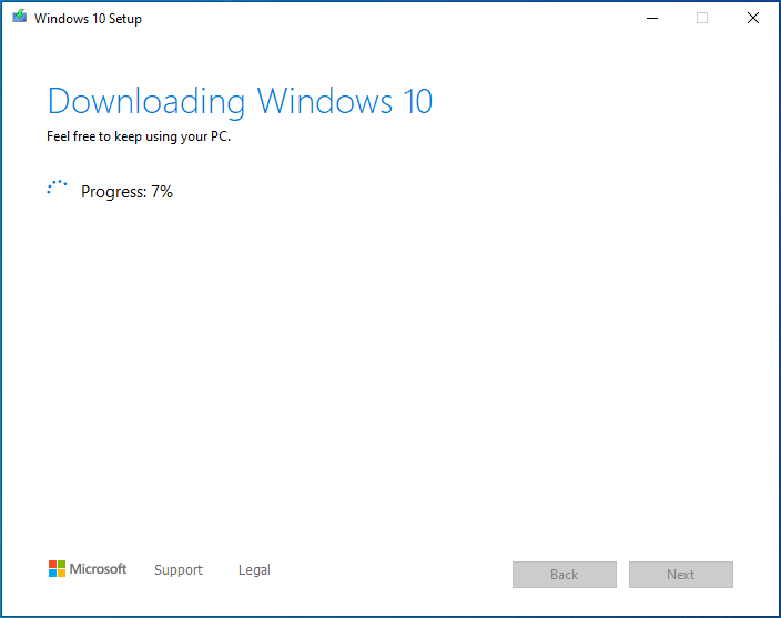 Windows should be downloaded.