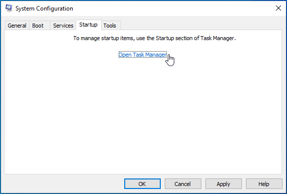 Click on Open Task Manager.