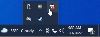 Click the Windows Defender icon.