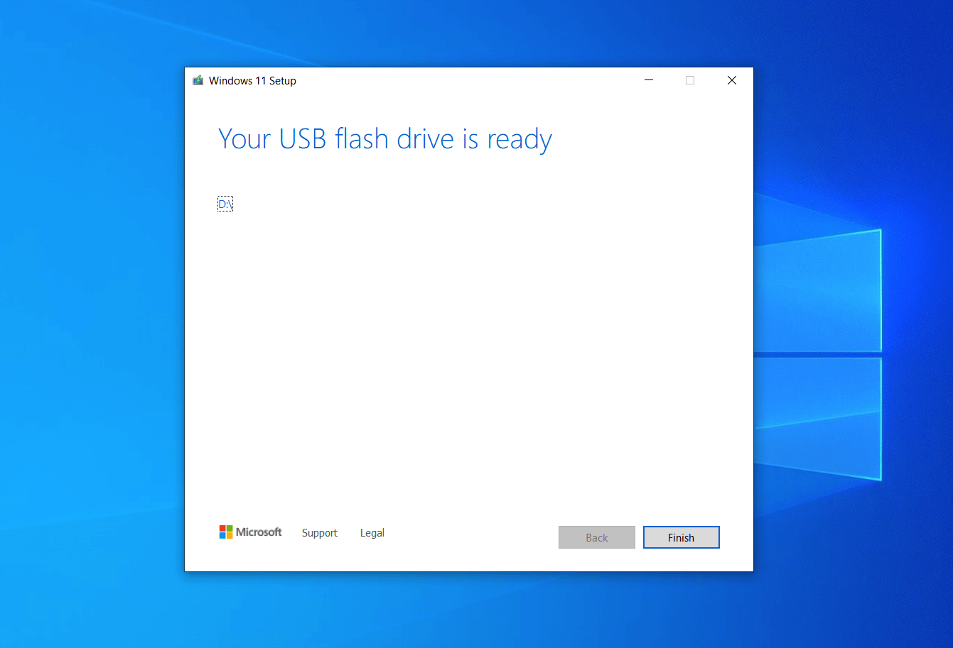 Your USB flash drive is ready