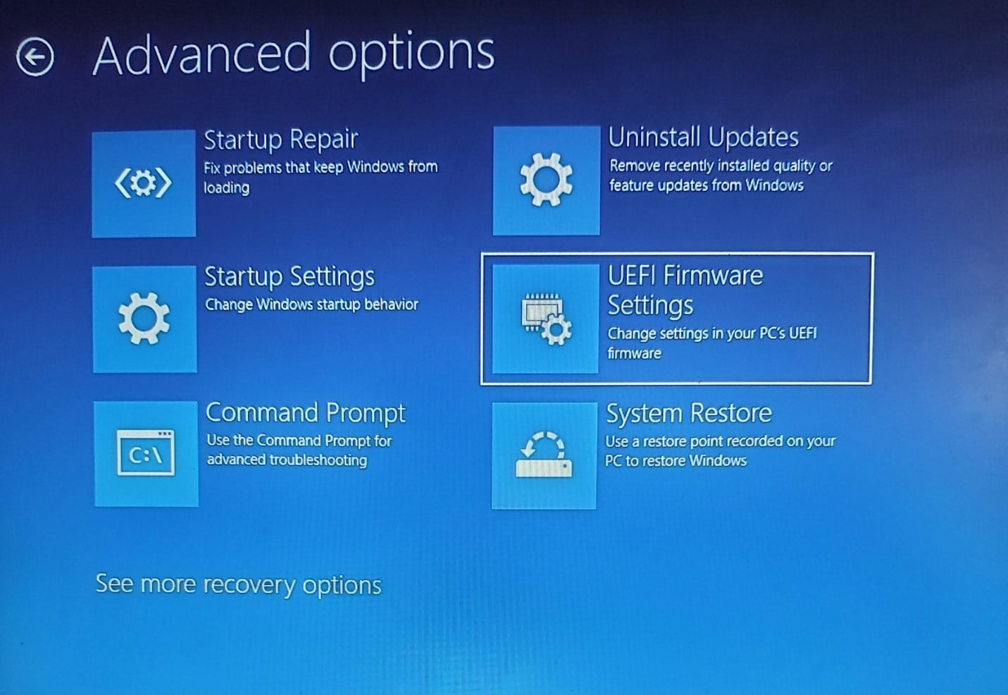 Set UEFI Firmware Settings for Windows 11