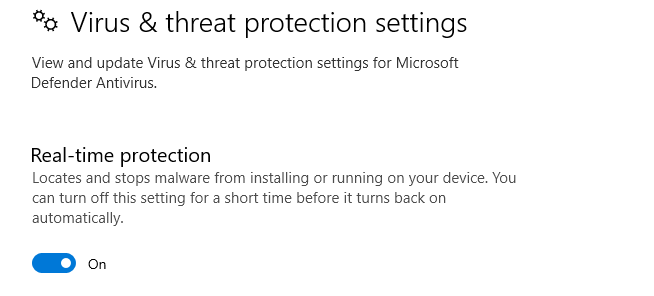 If you use the Windows Defender, follow these steps to disable it