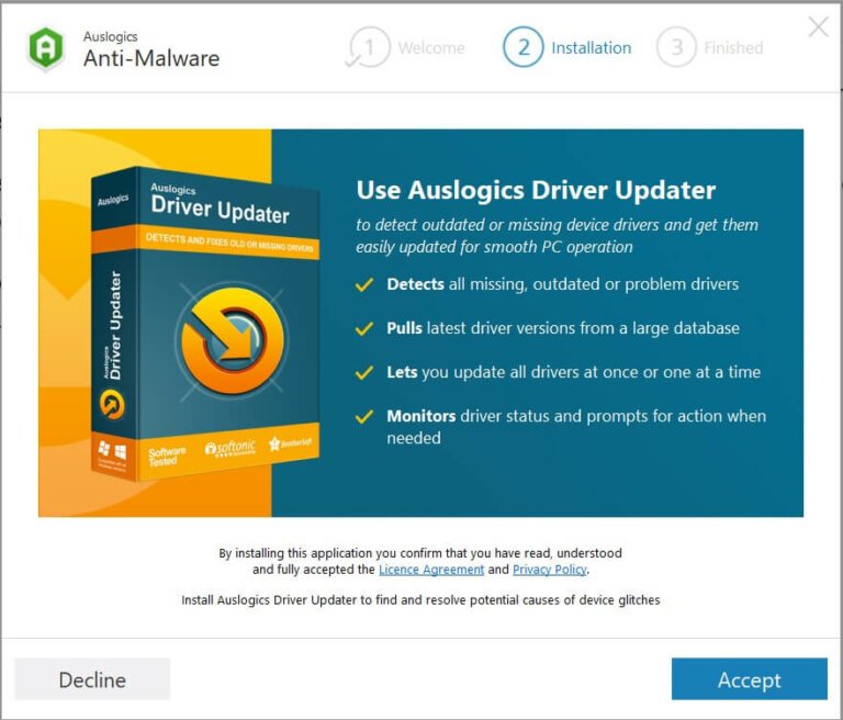 Auslogics Anti-Malware 1.22.0.2 instaling