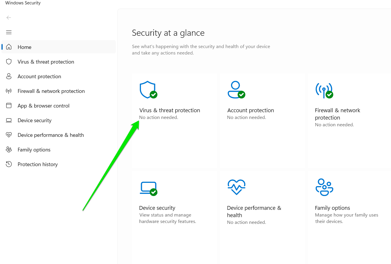 Virus and Threat Protection Windows 10