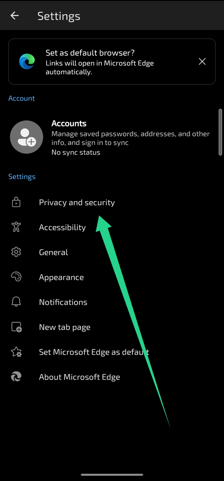 Microsoft Edge Privacy and security