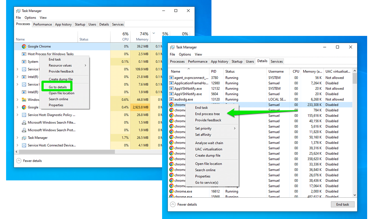 Task Manager Google Chrome End Task