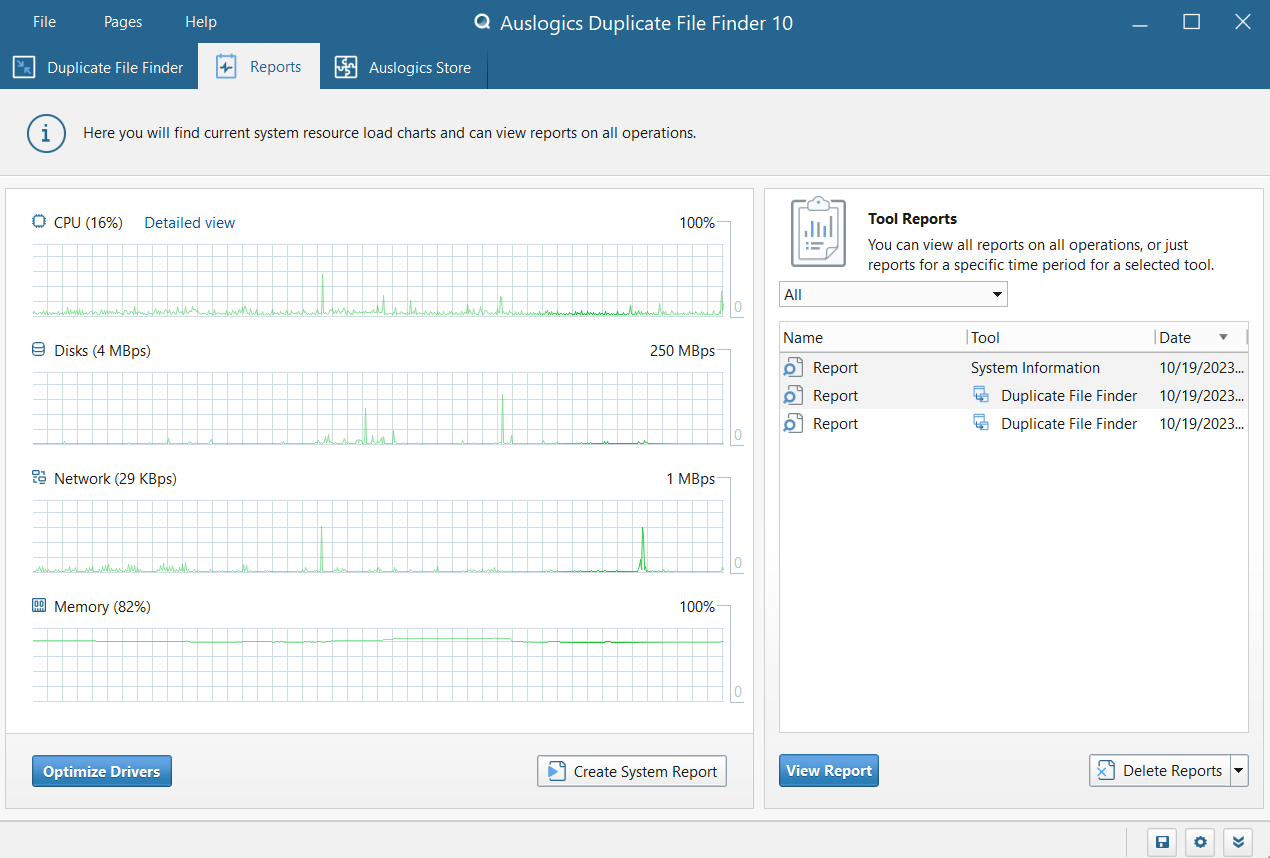 Auslogics Duplicate File Finder 10 Reports